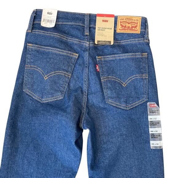 Levi's 721 Skinny Jeans | Blue | 26x32 | NWT - Picture 5 of 12